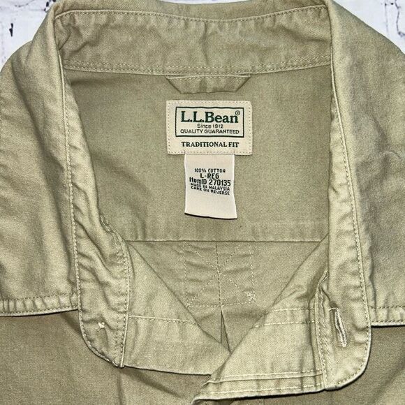 nwot Men’s Large Reg LL Bean Traditional Fit Cotton Button Up Shirt - Picture 2 of 8